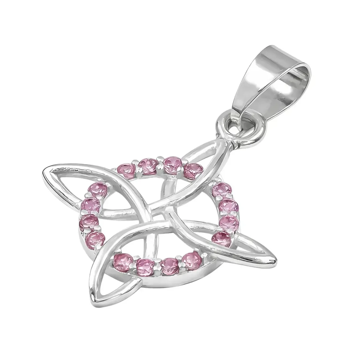 Dije Plata 925 Nudo de Bruja Celta con Zirconia Rosa - Imagen 4