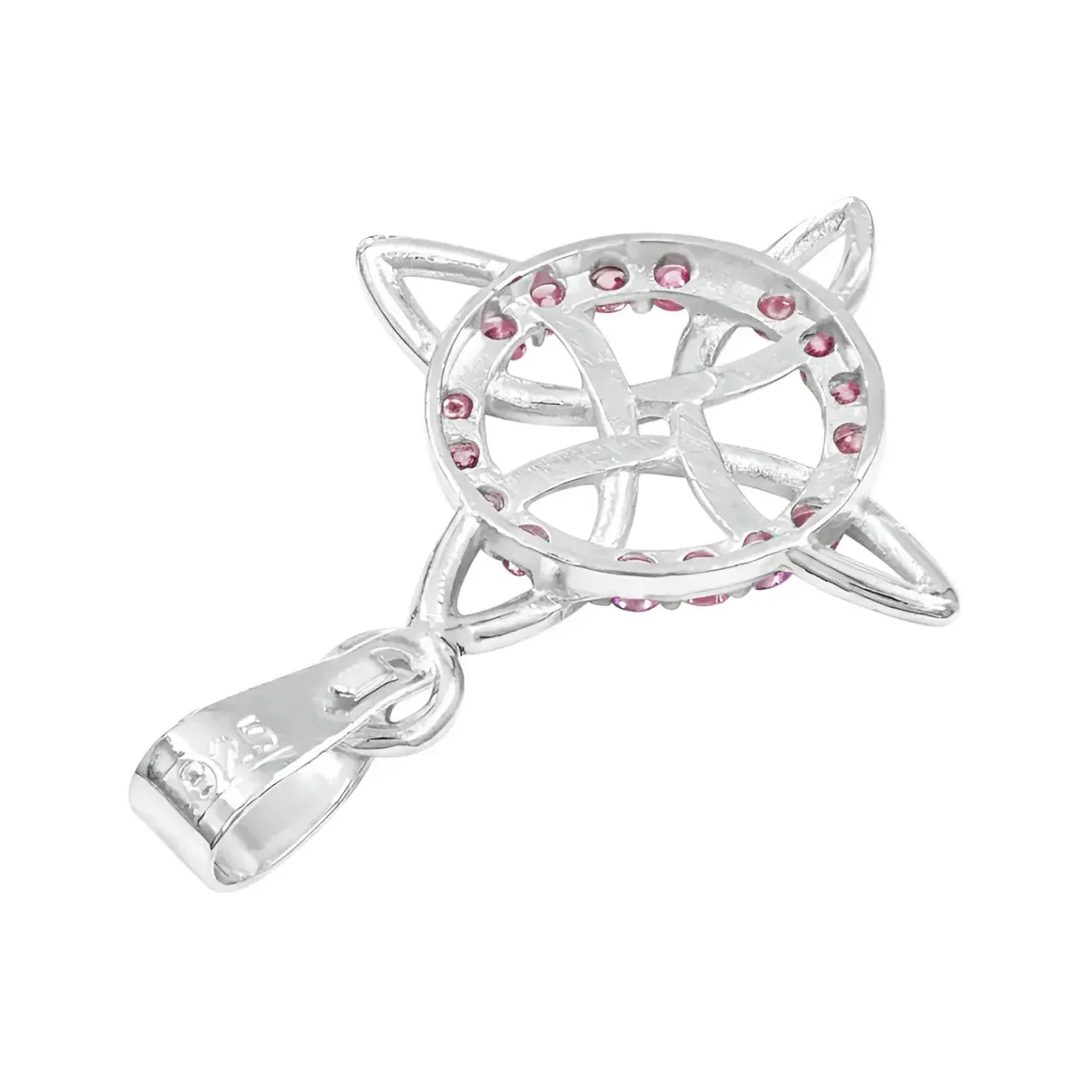 Dije Plata 925 Nudo de Bruja Celta con Zirconia Rosa - Imagen 5