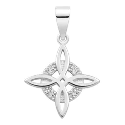 Dije Plata .925 Nudo de Bruja Celta con Zirconia Transparente - Imagen 1
