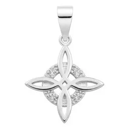 Dije Plata .925 Nudo de Bruja Celta con Zirconia Transparente - Imagen 1