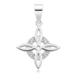 Dije Plata .925 Nudo de Bruja Celta con Zirconia Transparente - Imagen 2