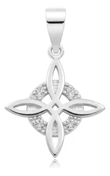Dije Plata .925 Nudo de Bruja Celta con Zirconia Transparente - Imagen 2