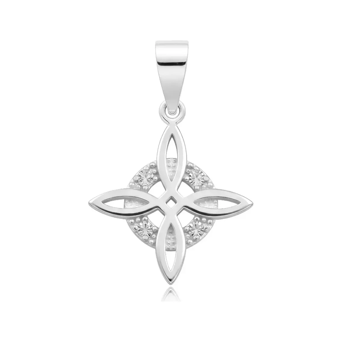 Dije Plata .925 Nudo de Bruja Celta con Zirconia Transparente - Imagen 2
