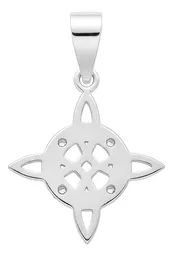 Dije Plata .925 Nudo de Bruja Celta con Zirconia Transparente - Imagen 3