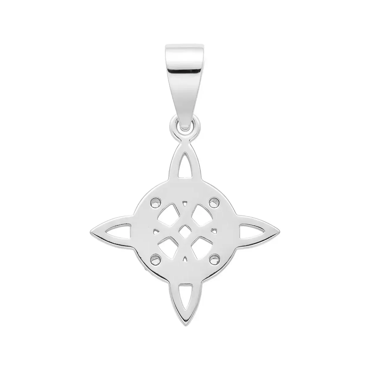 Dije Plata .925 Nudo de Bruja Celta con Zirconia Transparente - Imagen 3