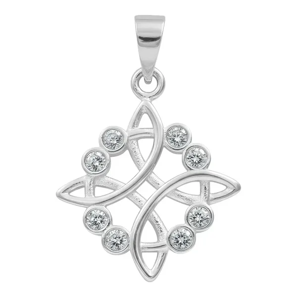 Dije Plata 925 Nudo de Bruja Celta con Zirconia - Imagen 1