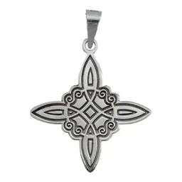 Dije Plata .925 Nudo de Bruja Celta Grabado Láser Protección - Imagen 1