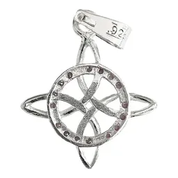 Dije Plata 925 Nudo de Bruja Celta Zirconia Rosa Amuleto Protección - Imagen 3