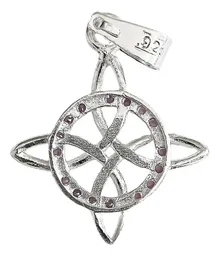 Dije Plata 925 Nudo de Bruja Celta Zirconia Rosa Amuleto Protección - Imagen 3