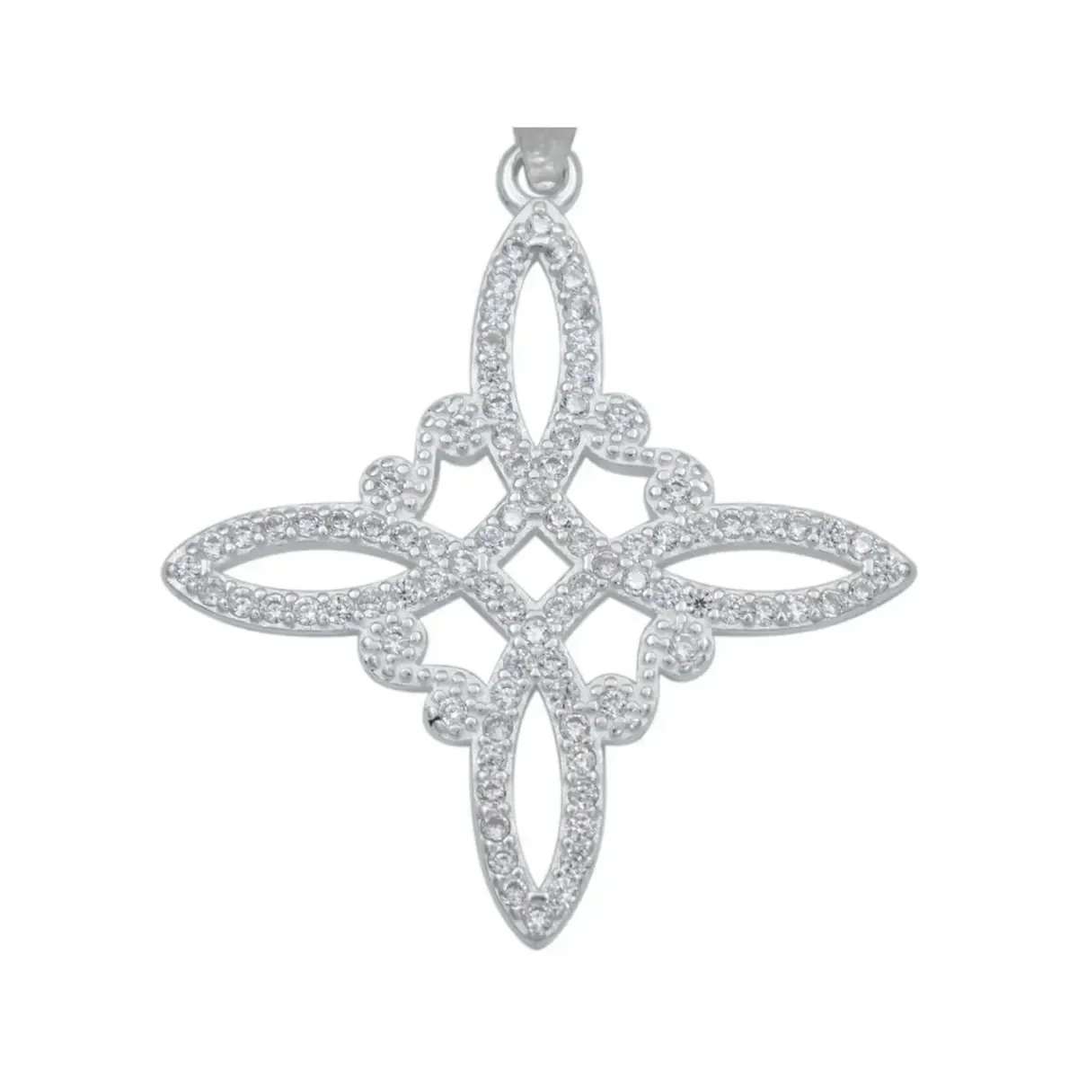 Dije Plata .925 Nudo de Bruja con Zirconia Blanca Protección Mística - Imagen 2