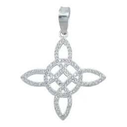 Dije Plata 925 Nudo de Bruja con Zirconia Blanca - Imagen 1
