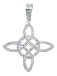 Dije Plata 925 Nudo de Bruja con Zirconia Blanca - Imagen 1