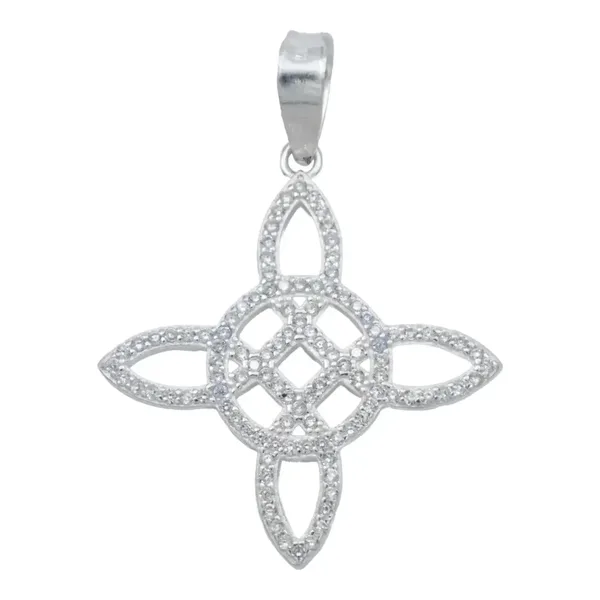 Dije Plata 925 Nudo de Bruja con Zirconia Blanca - Imagen 1
