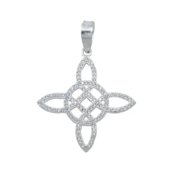 Dije Plata 925 Nudo de Bruja con Zirconia Blanca - Imagen 1