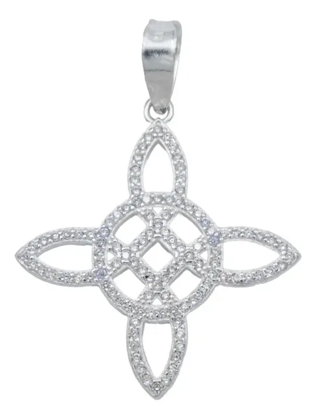 Dije Plata 925 Nudo de Bruja con Zirconia Blanca - Imagen 1