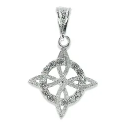 Dije Plata .925 Nudo de Bruja con Zirconia Cúbica - Imagen 1