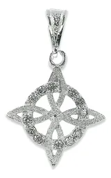 Dije Plata .925 Nudo de Bruja con Zirconia Cúbica - Imagen 1