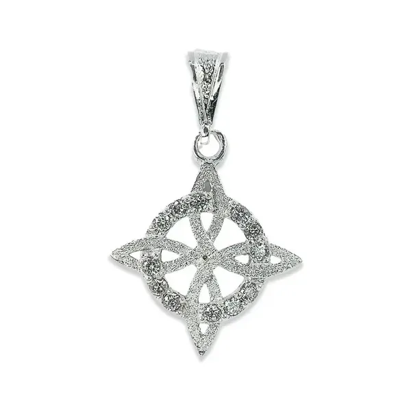 Dije Plata .925 Nudo de Bruja con Zirconia Cúbica - Imagen 1