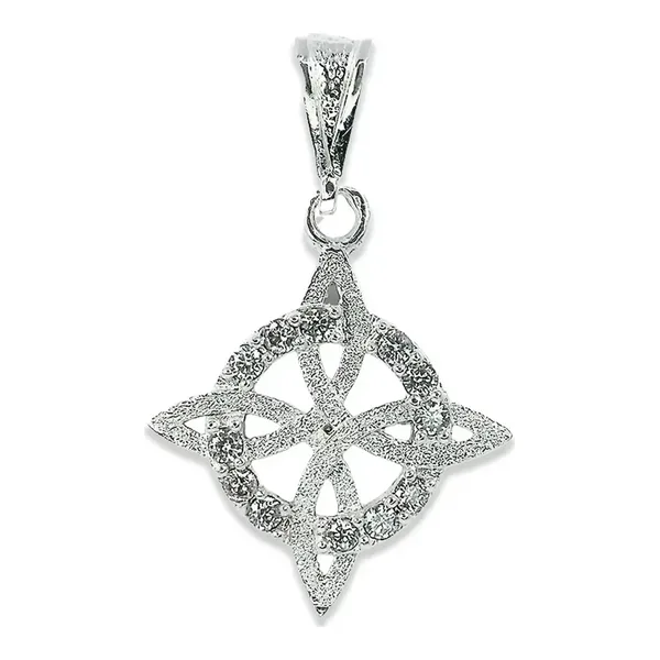Dije Plata .925 Nudo de Bruja con Zirconia Cúbica - Imagen 1