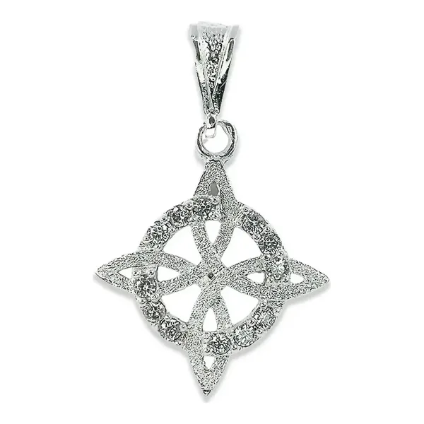 Dije Plata .925 Nudo de Bruja con Zirconia Cúbica - Imagen 1
