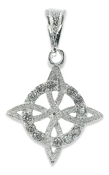Dije Plata .925 Nudo de Bruja con Zirconia Cúbica - Imagen 1