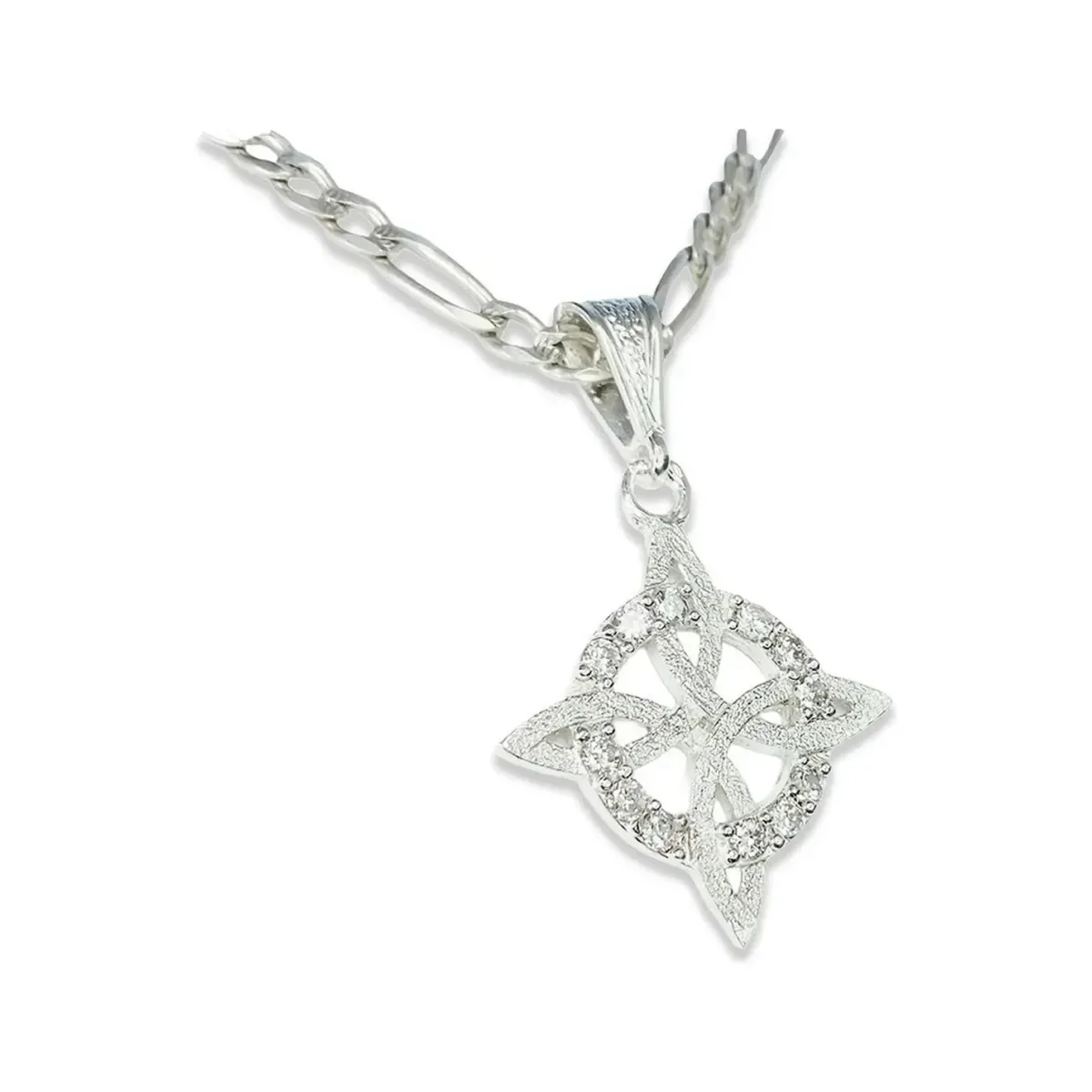 Dije Plata .925 Nudo de Bruja con Zirconia Cúbica - Imagen 2