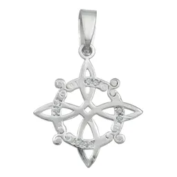 Dije Plata 925 Nudo de Bruja con Zirconia Transparente - Imagen 1