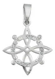 Dije Plata 925 Nudo de Bruja con Zirconia Transparente - Imagen 1