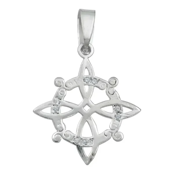 Dije Plata 925 Nudo de Bruja con Zirconia Transparente - Imagen 1