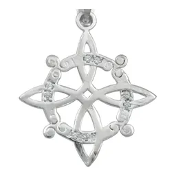 Dije Plata 925 Nudo de Bruja con Zirconia Transparente - Imagen 2