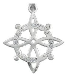 Dije Plata 925 Nudo de Bruja con Zirconia Transparente - Imagen 2