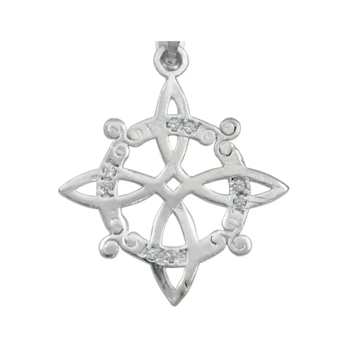 Dije Plata 925 Nudo de Bruja con Zirconia Transparente - Imagen 2