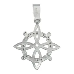 Dije Plata 925 Nudo de Bruja con Zirconia Transparente - Imagen 3