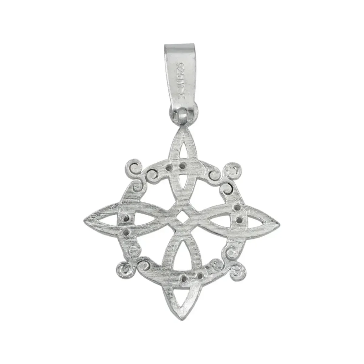 Dije Plata 925 Nudo de Bruja con Zirconia Transparente - Imagen 3