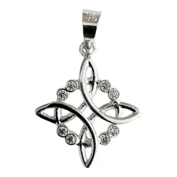 Dije Plata .925 Nudo de Bruja con Zirconia Transparente - Imagen 1