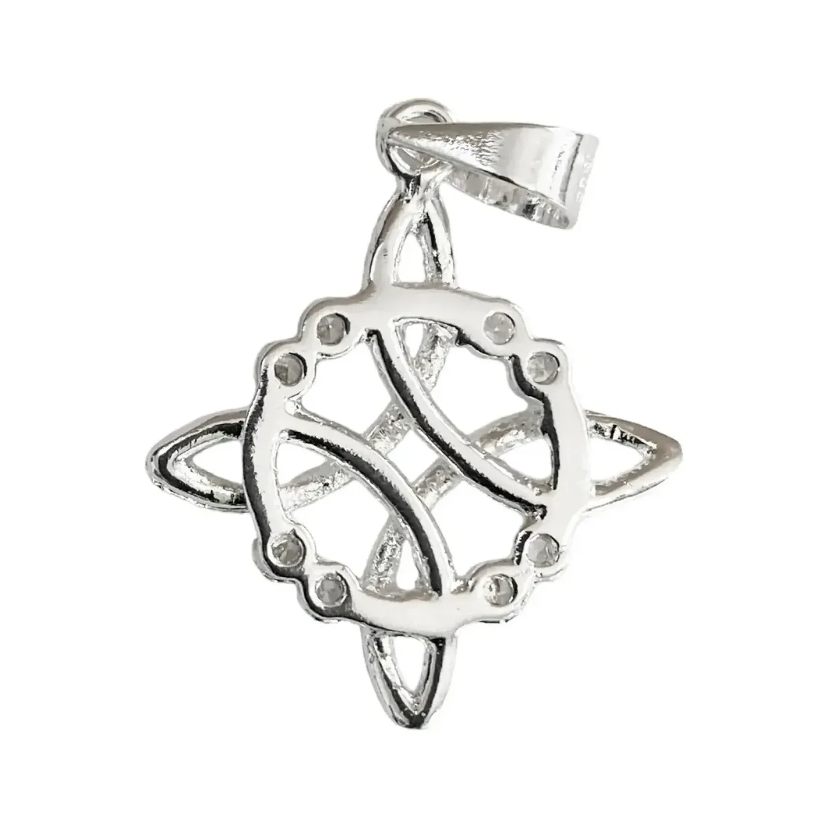 Dije Plata .925 Nudo de Bruja con Zirconia Transparente - Imagen 3