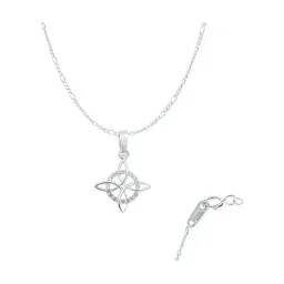 Dije Plata 925 Nudo de Bruja con Zirconia y Cadena 55cm - Imagen 1