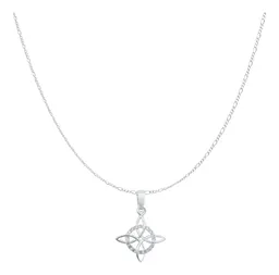 Dije Plata 925 Nudo de Bruja con Zirconia y Cadena 55cm - Imagen 2
