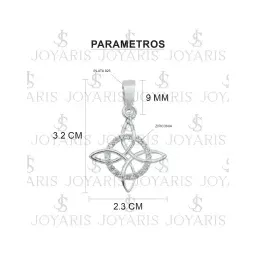 Dije Plata 925 Nudo de Bruja con Zirconia y Cadena 55cm - Imagen 6