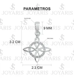 Dije Plata 925 Nudo de Bruja con Zirconia y Cadena 55cm - Imagen 6