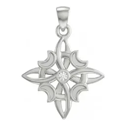 Dije Plata 925 Nudo de Bruja Fases Lunares Zirconia - Imagen 1