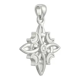 Dije Plata 925 Nudo de Bruja Fases Lunares Zirconia - Imagen 2