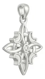 Dije Plata 925 Nudo de Bruja Fases Lunares Zirconia - Imagen 2