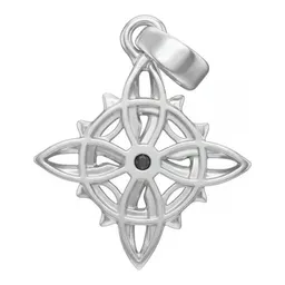Dije Plata 925 Nudo de Bruja Fases Lunares Zirconia - Imagen 3