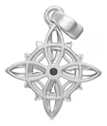 Dije Plata 925 Nudo de Bruja Fases Lunares Zirconia - Imagen 3