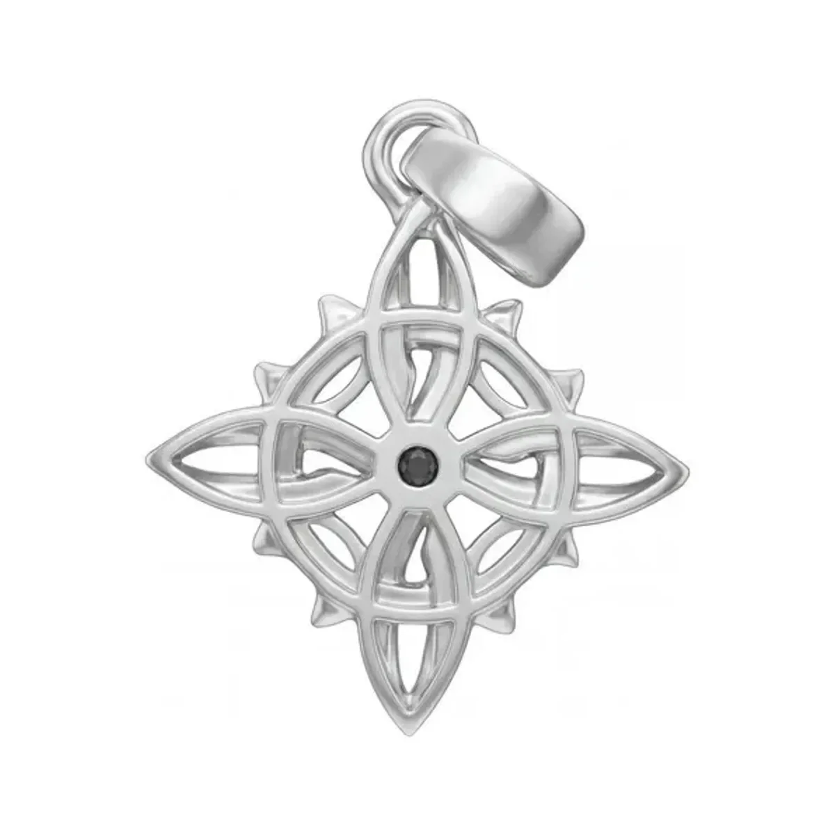 Dije Plata 925 Nudo de Bruja Fases Lunares Zirconia - Imagen 3