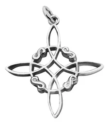 Dije Plata .925 Nudo de Bruja Grande Amuleto Protector - Imagen 1