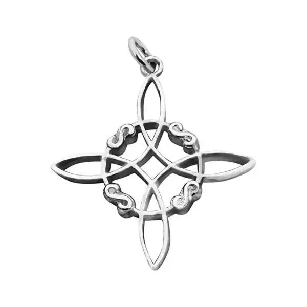 Dije Plata .925 Nudo de Bruja Grande Amuleto Protector - Imagen 1