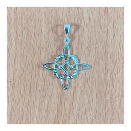 Dije Plata .925 Nudo de Bruja Grande Amuleto Protector - Imagen 2