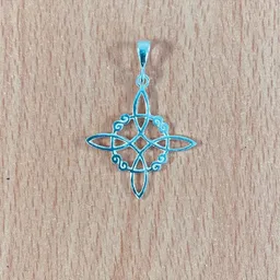 Dije Plata .925 Nudo de Bruja Grande Amuleto Protector - Imagen 2